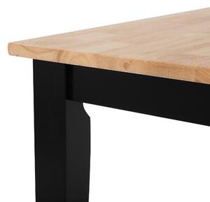 Zestaw mebli do jadalni 4-osobowy stół krzesła jasne drewno z czarnym Houston Beliani