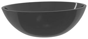Szklana umywalka, 50x37x14 cm, czarna