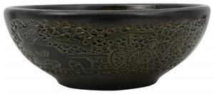 Umywalka nablatowa, czarna, okrągła, Φ41x14 cm, ceramiczna