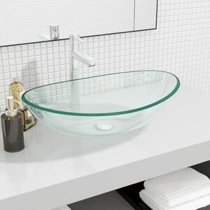Umywalka z bezbarwnego szkła hartowanego, 54,5x35x15,5 cm