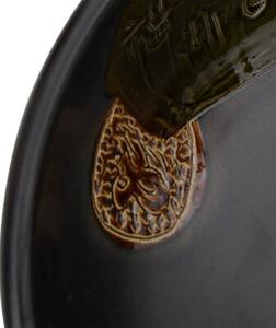 Umywalka nablatowa, czarna, okrągła, Φ41x14 cm, ceramiczna