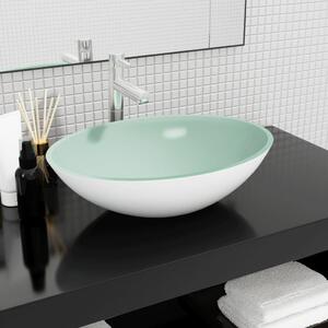 Umywalka ze szkła, 50x37x14 cm, biała