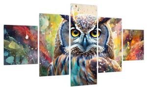 Obraz - Malowanie sowy (125x70 cm)