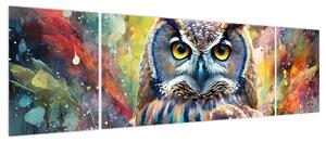 Obraz - Malowanie sowy (170x50 cm)