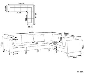 Narożnik modułowy lewostronny 6-osobowa sofa welurowa różowy Evja Beliani