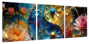 Obraz - Harmonia i równowaga (z zegarem) (90x30 cm)
