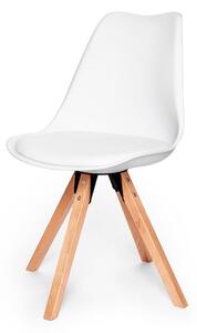 Zestaw 2 białych krzeseł z konstrukcją z drewna bukowego Bonami Essentials Gina