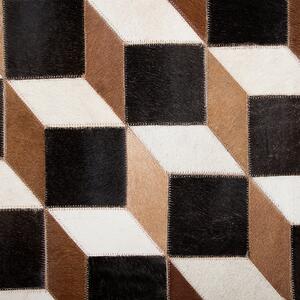 Prostokątny dywan skóra bydlęca efekt 3D 140 x 230 cm brązowy Alpkoy Beliani