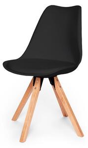 Zestaw 2 czarnych krzeseł z konstrukcją z drewna bukowego Bonami Essentials Gina