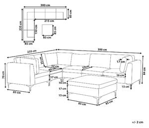 Narożnik modułowy prawostronny 6-osobowa sofa welurowa z otomaną różowy Evja Beliani