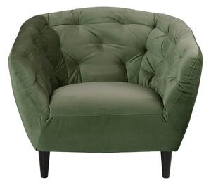 Zielony aksamitny fotel Actona Ria