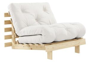Fotel rozkładany z lnianym pokryciem Karup Design Roots Raw/Natural