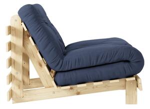 Fotel rozkładany z ciemnoniebieskim pokryciem Karup Design Roots Raw/Navy
