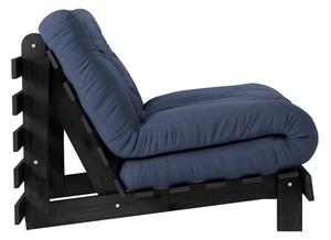 Fotel rozkładany z ciemnoniebieskim obiciem Karup Design Roots Black/Navy