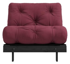 Fotel rozkładany z ciemnoczerwonym obiciem Karup Design Roots Black/Bordeaux