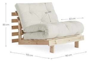 Fotel rozkładany z lnianym obiciem Karup Design Roots Raw/Natural