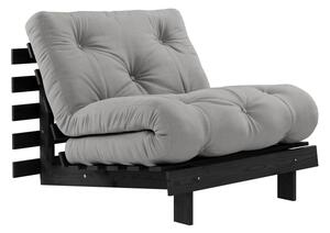 Fotel rozkładany z szarym pokryciem Karup Design Roots Black/Grey