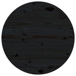 Blat stołu, czarny, Ø60x2,5 cm, lite drewno sosnowe