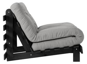 Fotel rozkładany z szarym pokryciem Karup Design Roots Black/Grey