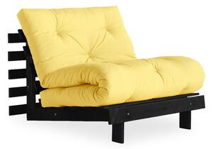 Fotel rozkładany z jasnożółtympokryciem Karup Design Roots Black/Yellow