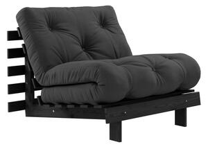 Fotel rozkładany z ciemnoszarym pokryciem Karup Design Roots Black/Dark Grey