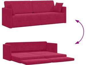 Sofa podÅogowa z funkcjÄ spania czerwone wino 213 x 76 x 77 cm