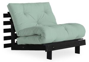 Fotel rozkładany z jasnozielonym pokryciem Karup Design Roots Black/Mint