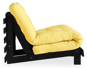 Fotel rozkładany z jasnożółtympokryciem Karup Design Roots Black/Yellow
