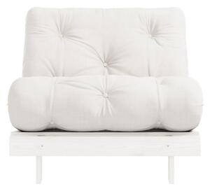 Fotel rozkładany z jasnobeżowym pokryciem Karup Design Roots White/Natural