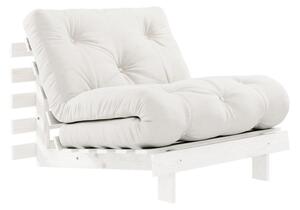 Fotel rozkładany z jasnobeżowym pokryciem Karup Design Roots White/Natural