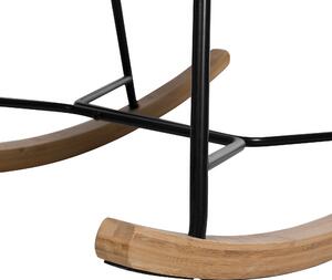 Fotel bujany welurowy szary na drewnianych biegunach zagłówek styl retro Arrie Beliani