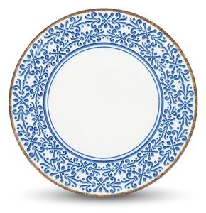 Biały/niebieski porcelanowy talerz ø 25 cm Azul – BonBistro
