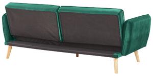 Nowoczesna sofa tapicerowana rozkładana dekoracyjne guziki ciemnozielona Bardu Beliani