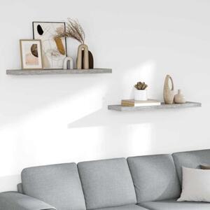 Półki ścienne, 2 szt., szarość betonu, 90x23,5x3,8 cm, mdf
