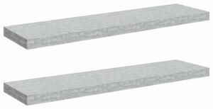 Półki ścienne, 2 szt., szarość betonu, 90x23,5x3,8 cm, mdf