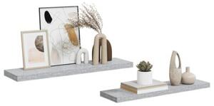 Półki ścienne, 2 szt., szarość betonu, 90x23,5x3,8 cm, mdf