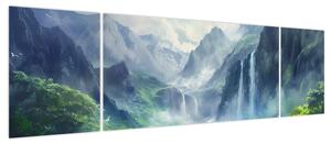 Obraz - Dolina wodospadów (170x50 cm)