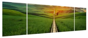 Obraz - Wschód słońca nad doliną (170x50 cm)