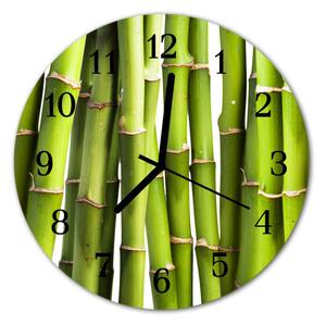 Zegar szklany okrągły Bambusy