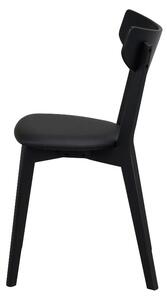 Czarne dębowe krzesło do jadalni Rowico Ami