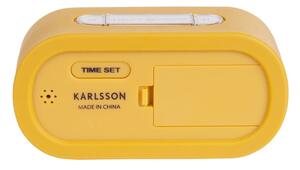 Żółty budzik z gumową obudową Karlsson Gummy