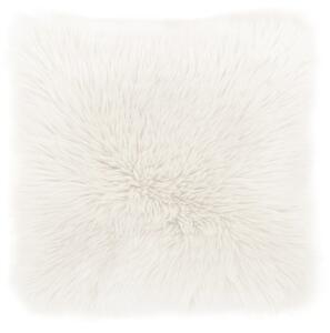 Biała poduszka Tiseco Home Studio Sheepskin, 45x45 cm