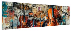 Obraz - Instrumenty muzyczne (170x50 cm)