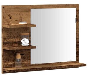 Szafka łazienkowa z lustrem, stare drewno, 60x10,5x45 cm