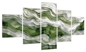 Obraz - Zielone i białe zmarszczki (125x70 cm)