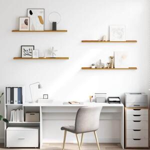 Drewniana półka ścienna z 4 półkami - modularna, beżowa, idealna do domu i biura