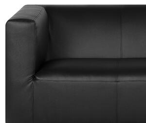 Nowoczesna minimalistyczna 3-osobowa czarna sofa ekoskóra Floro Beliani