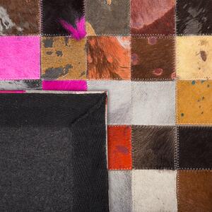 Nowoczesny dywan chodnik 200 x 200 cm skórzany patchworkowy wielokolorowy Enne Beliani