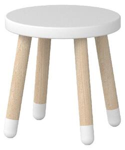 Biały stołek dziecięcy Flexa Dots, ø 30 cm