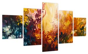Obraz - Abstrakcyjny obraz kwiatów (125x70 cm)